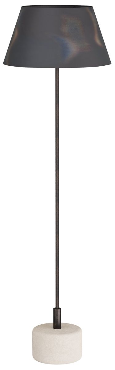 Image 2 Arteriors Xena 66 1/2" White Marble and Burt Iron Modern Floor Lamp more views