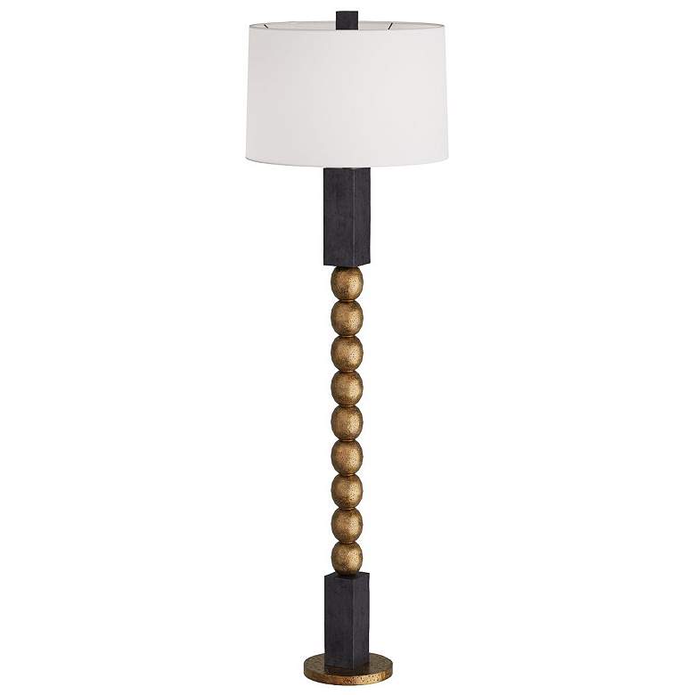 Image 1 Arteriors Yonah 70 inch High Stacked Balls Antique Brass Finish Floor Lamp