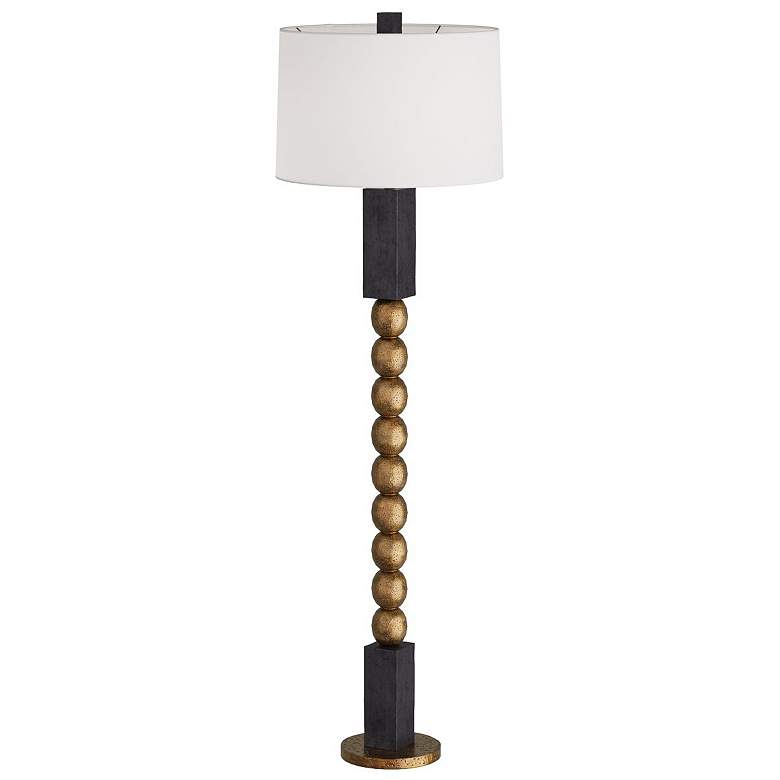 Image 1 Arteriors Yonah 70" High Stacked Balls Antique Brass Finish Floor Lamp
