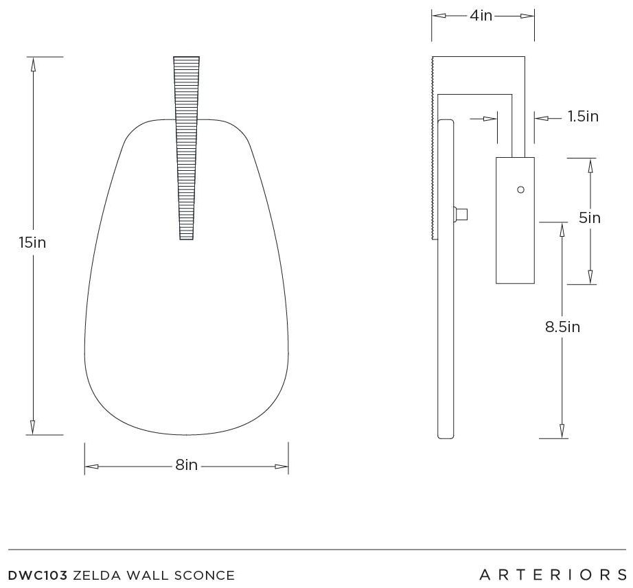 Arteriors Zelda Wall Sconce Champagne