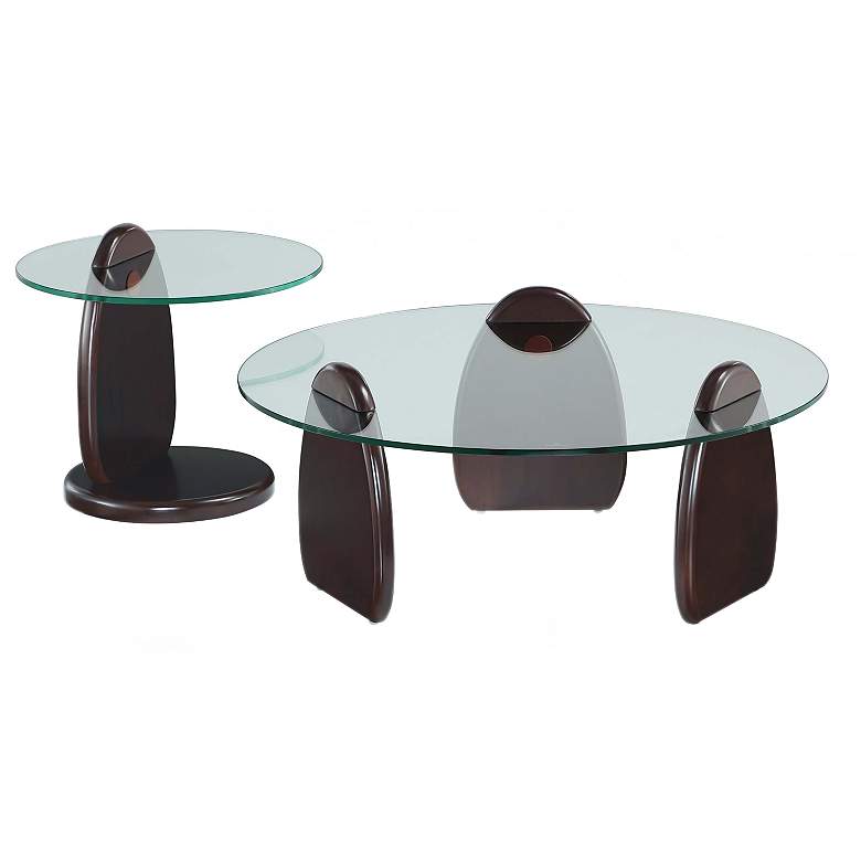 Image 1 Artesia 2-Piece Modern Coffee Table and End Table Set in Dark Walnut