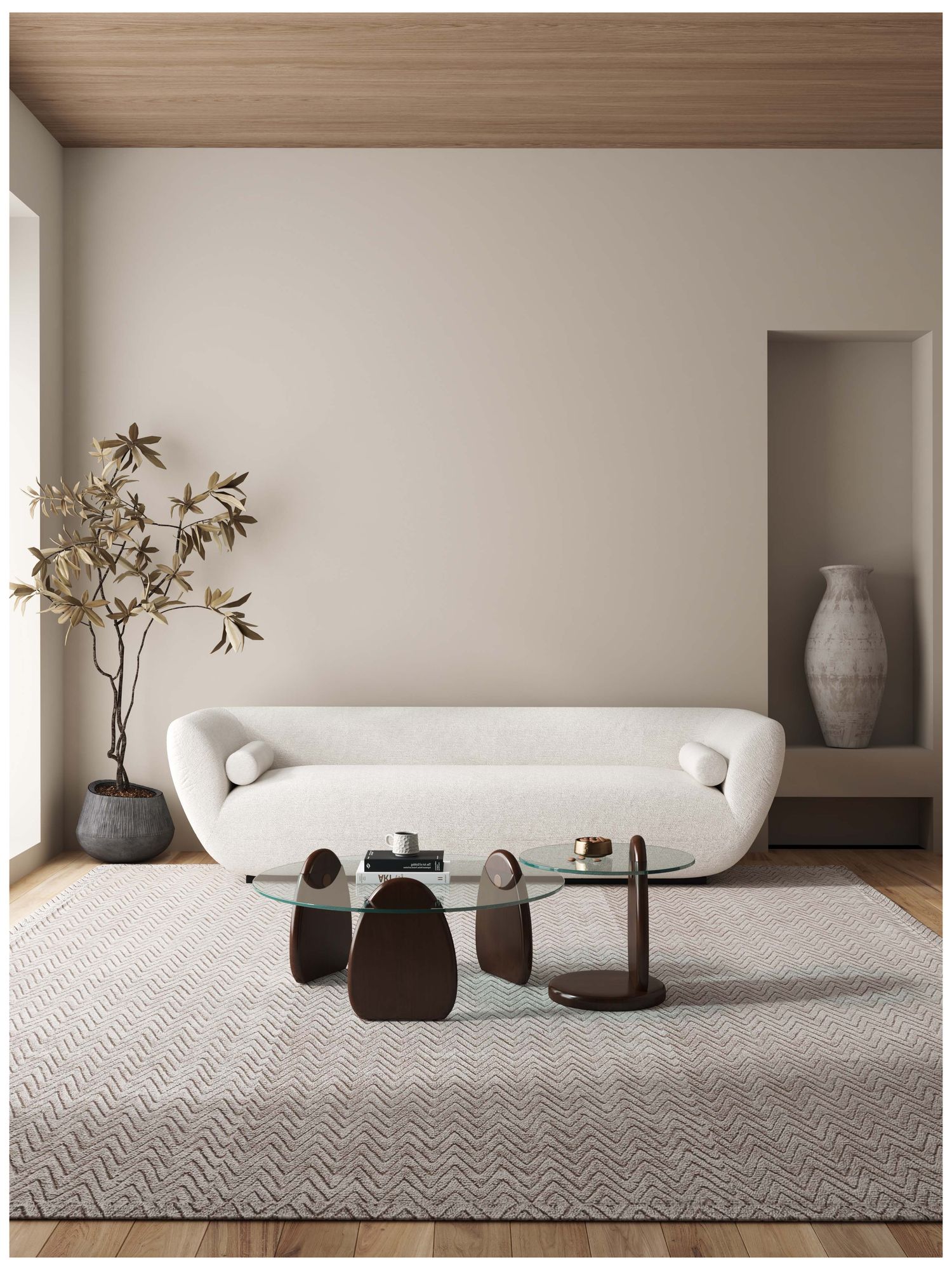 Image 2 Artesia 2-Piece Modern Coffee Table and End Table Set in Dark Walnut more views