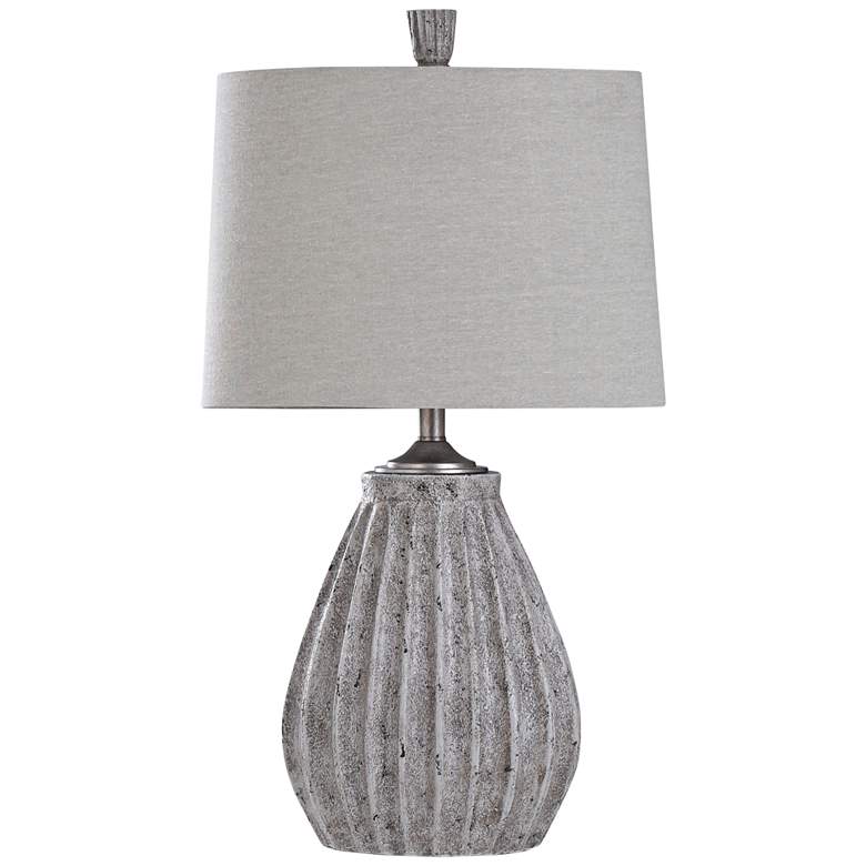 Image 1 Arther 29" Modern Faux Gray Stone Ribbed Table Lamp