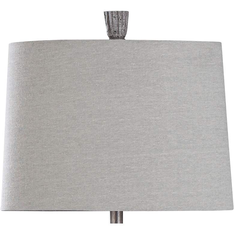 Image 2 Arther 29" Modern Faux Gray Stone Ribbed Table Lamp more views
