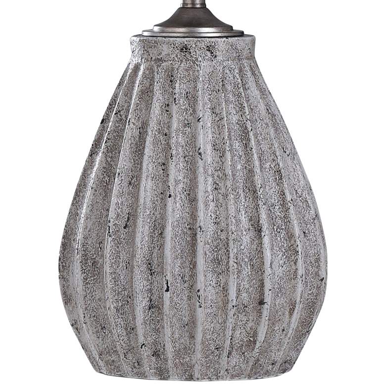 Image 3 Arther 29" Modern Faux Gray Stone Ribbed Table Lamp more views