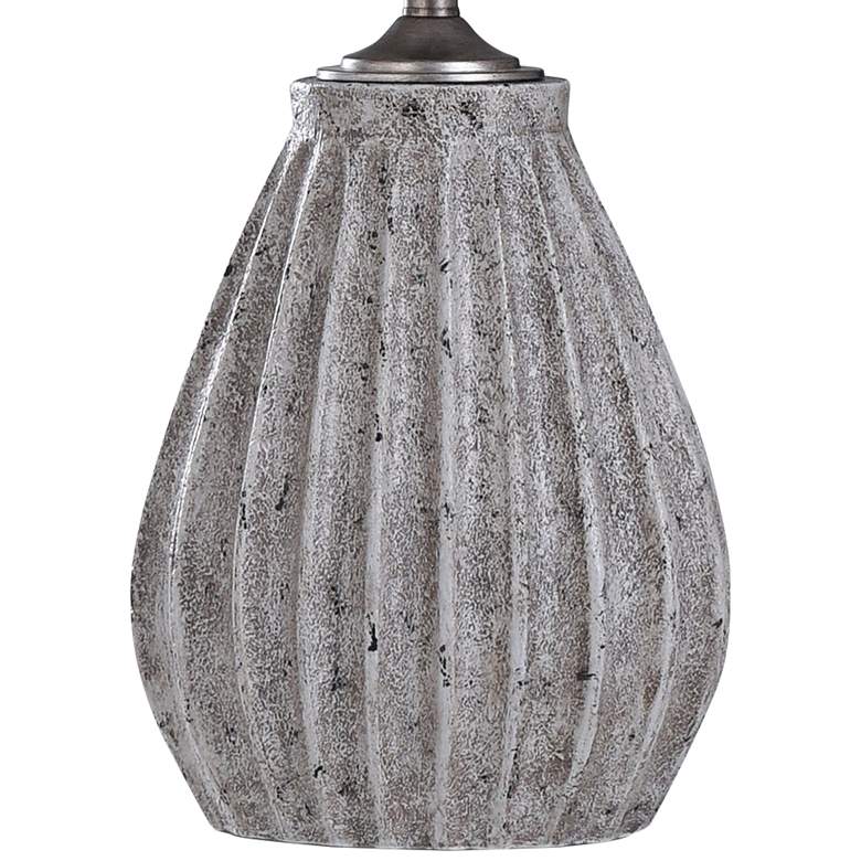 Image 3 Arther Stone Gray Stone Ribbed Table Lamp more views