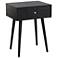 Arthur 23.5" High Black Side Table with One Drawer