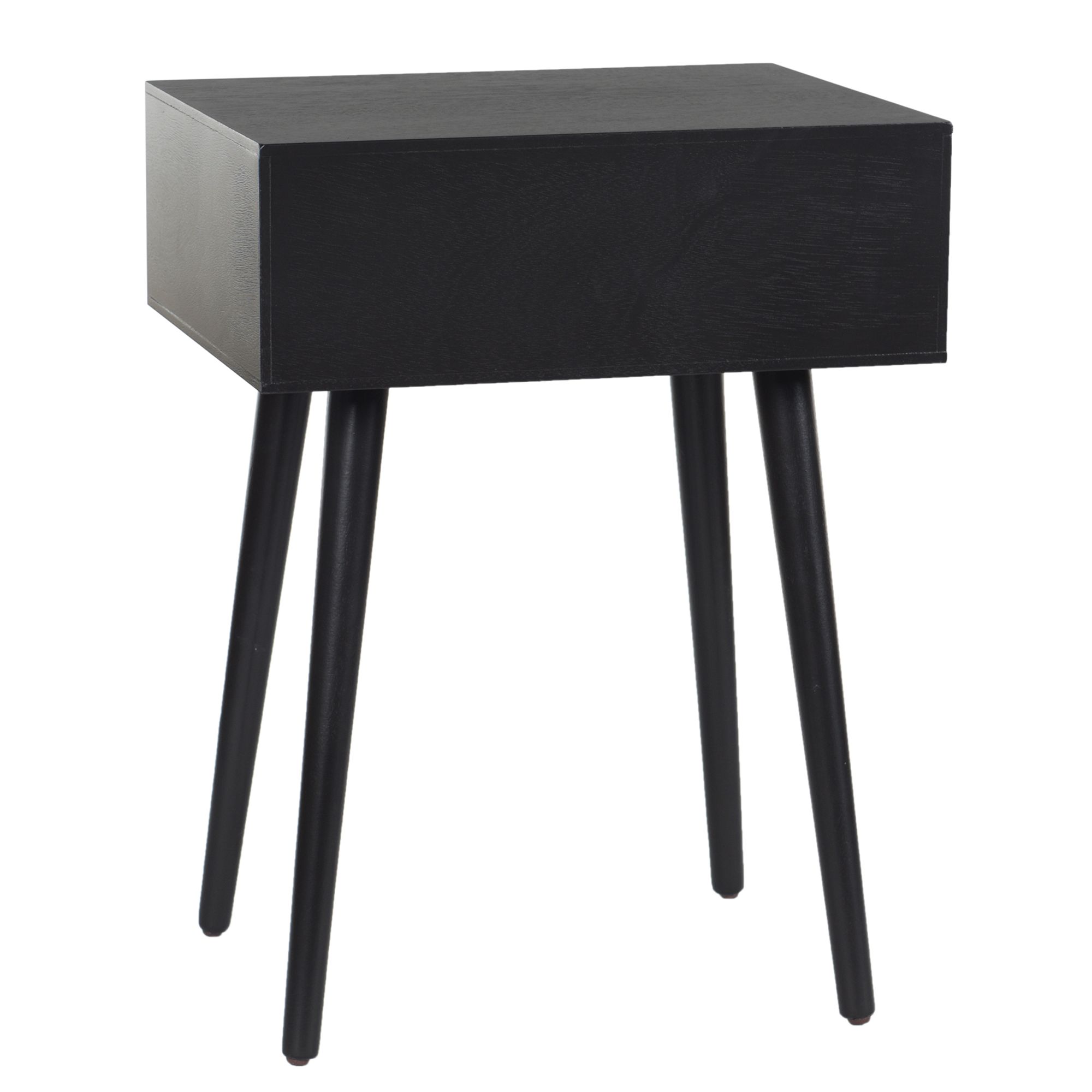 Image 4 Arthur 23.5" High Black Side Table with One Drawer more views