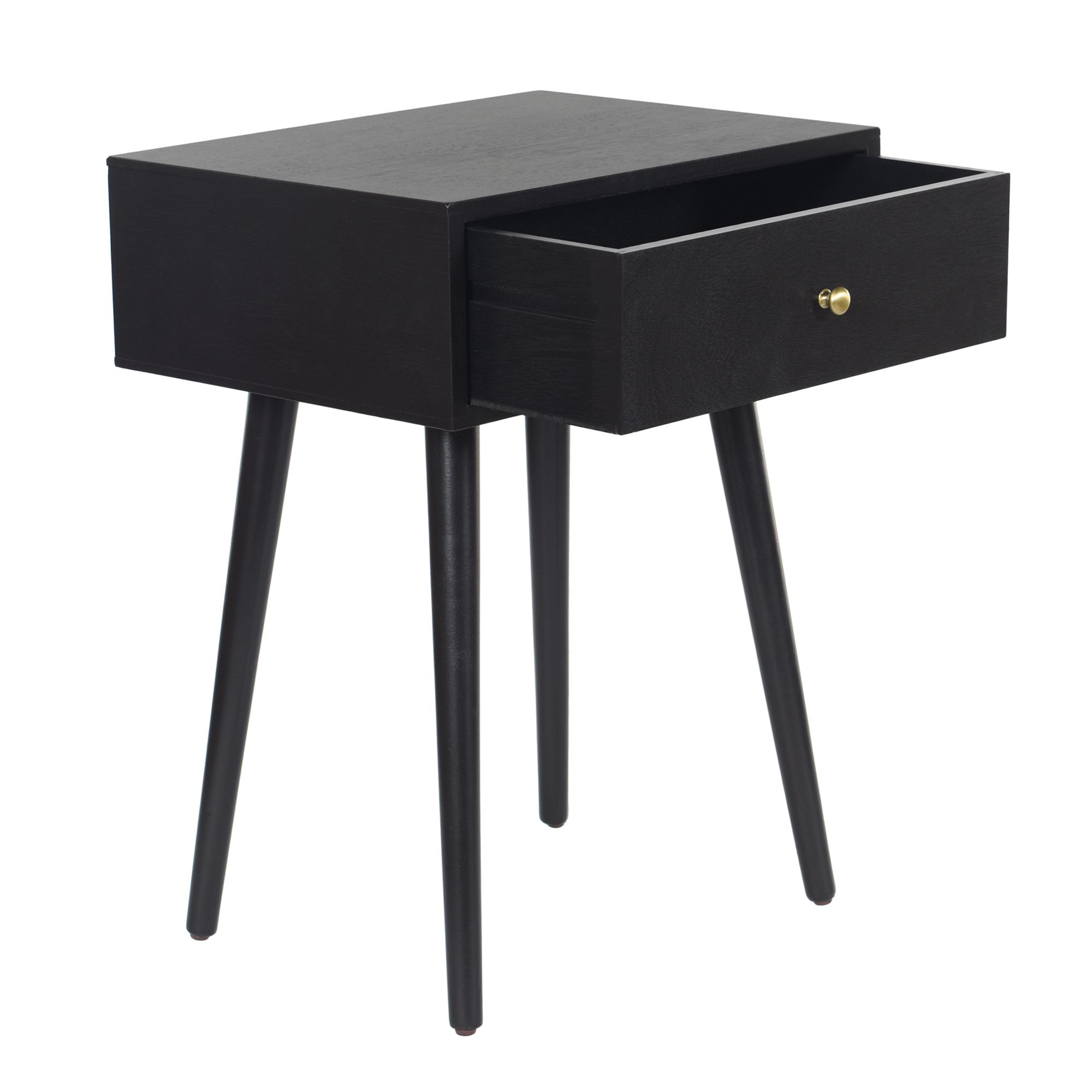 Image 5 Arthur 23.5" High Black Side Table with One Drawer more views