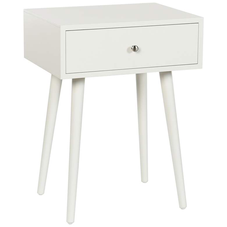 Image 1 Arthur 23.5" High Farmhouse White Side Table with One Drawer