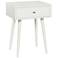 Arthur 23.5" High Farmhouse White Side Table with One Drawer