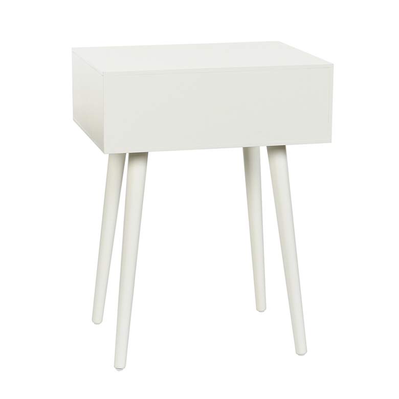 Image 4 Arthur 23.5" High Farmhouse White Side Table with One Drawer more views
