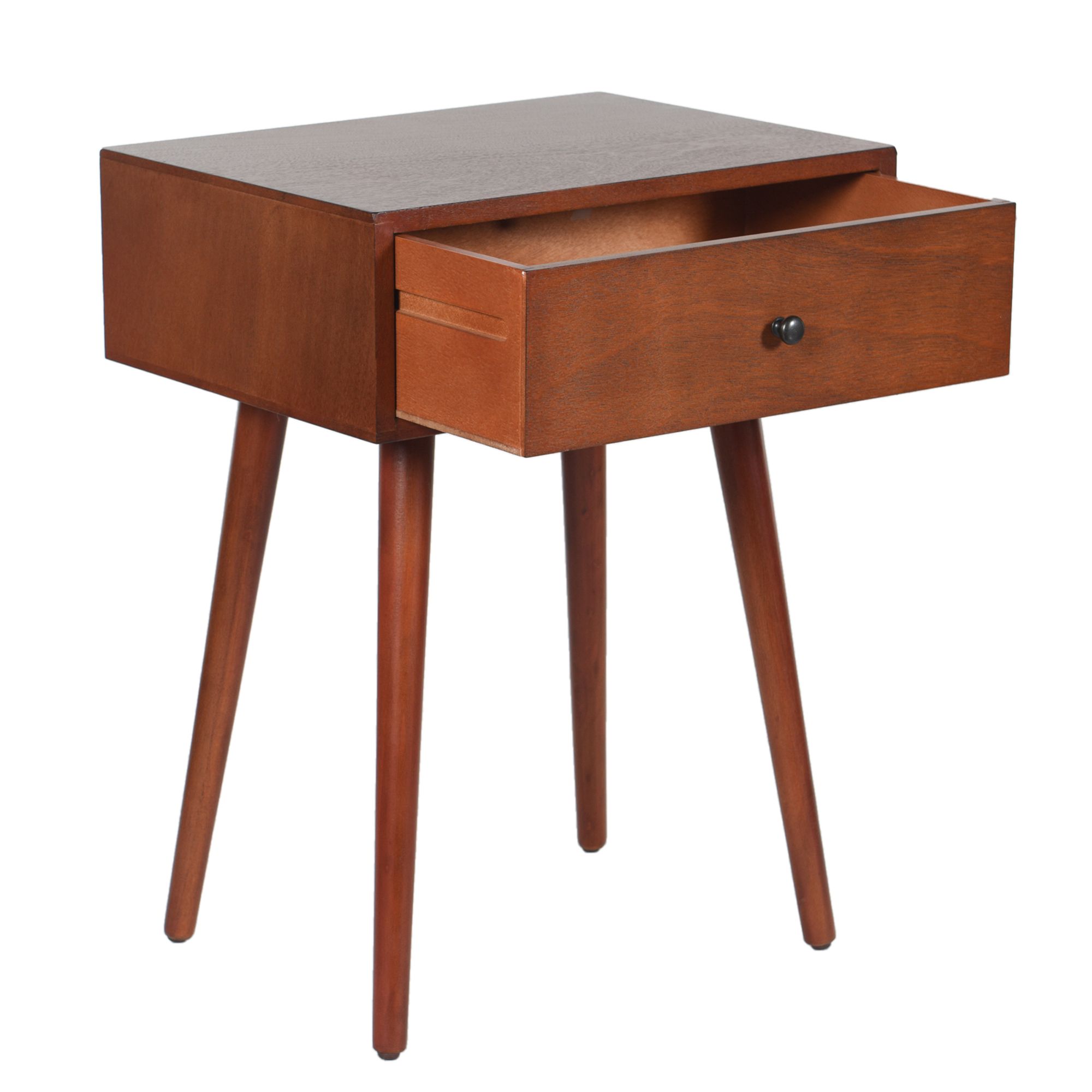 Image 5 Arthur 23.5" High Light Walnut Side Table with One Drawer more views