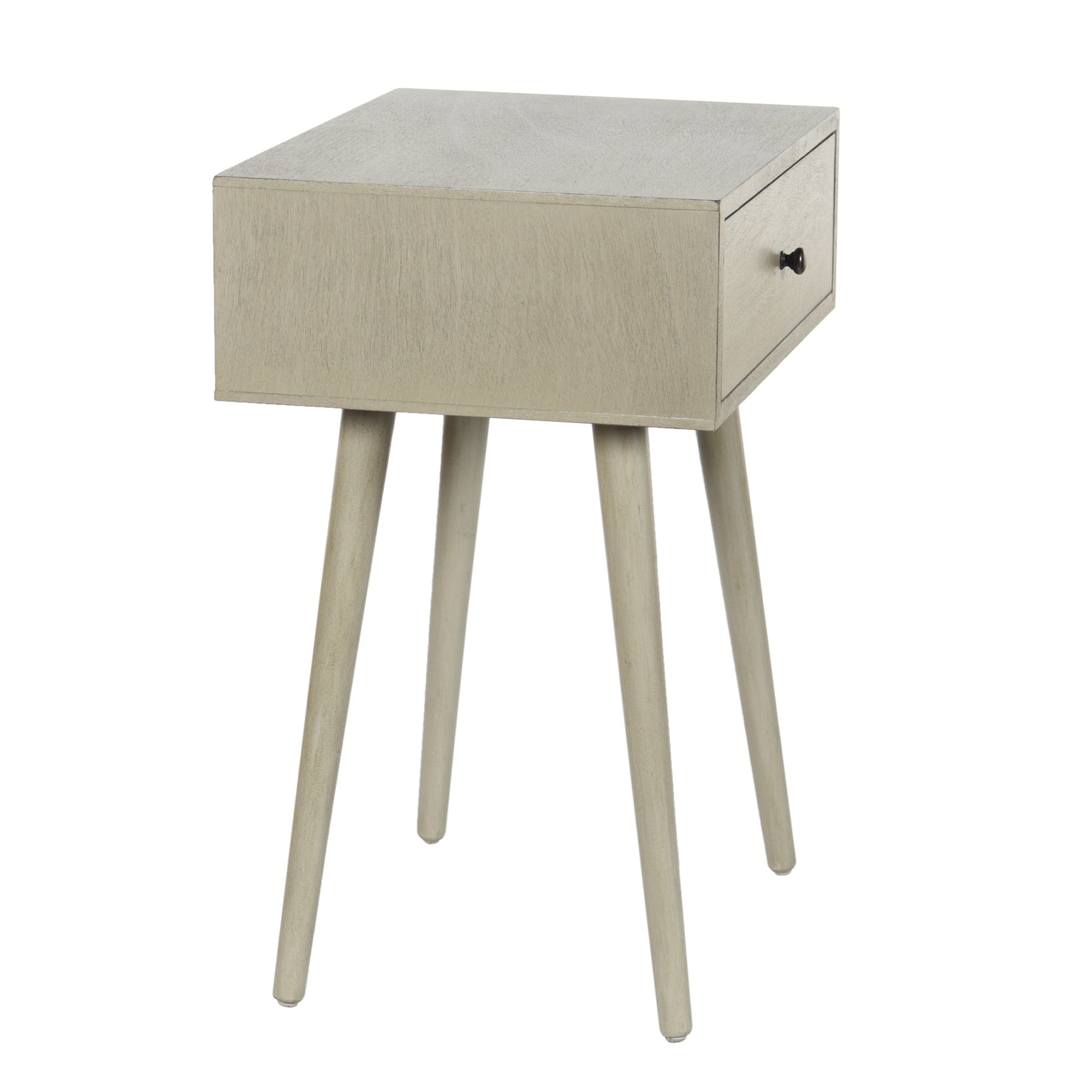 Image 3 Arthur 23.5" High Restoration Gray Side Table with One Drawer more views