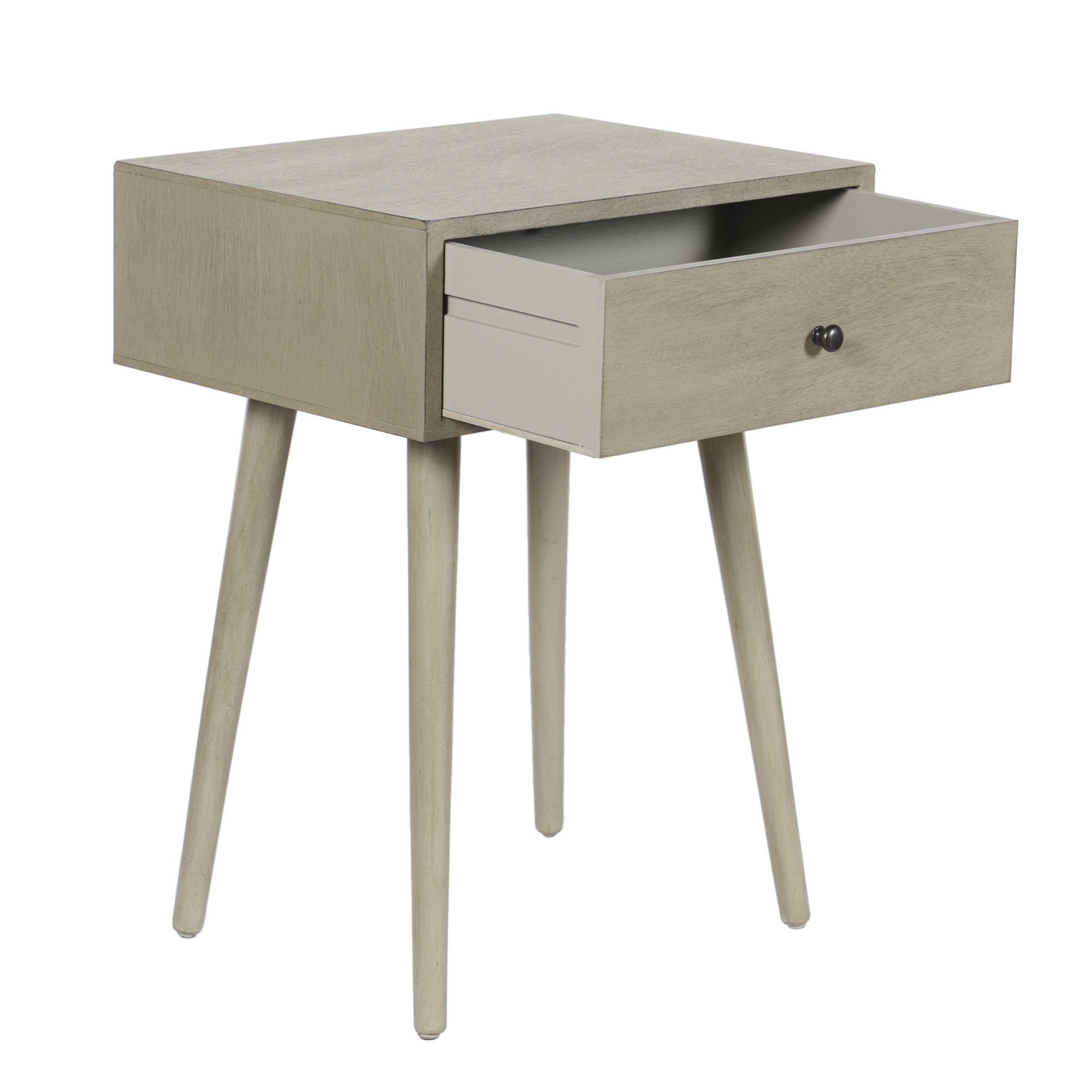 Image 5 Arthur 23.5" High Restoration Gray Side Table with One Drawer more views