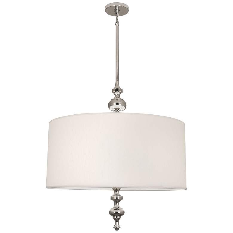 Image 1 Arthur 27" Wide Polished Nickel Pendant With Pearl Shade