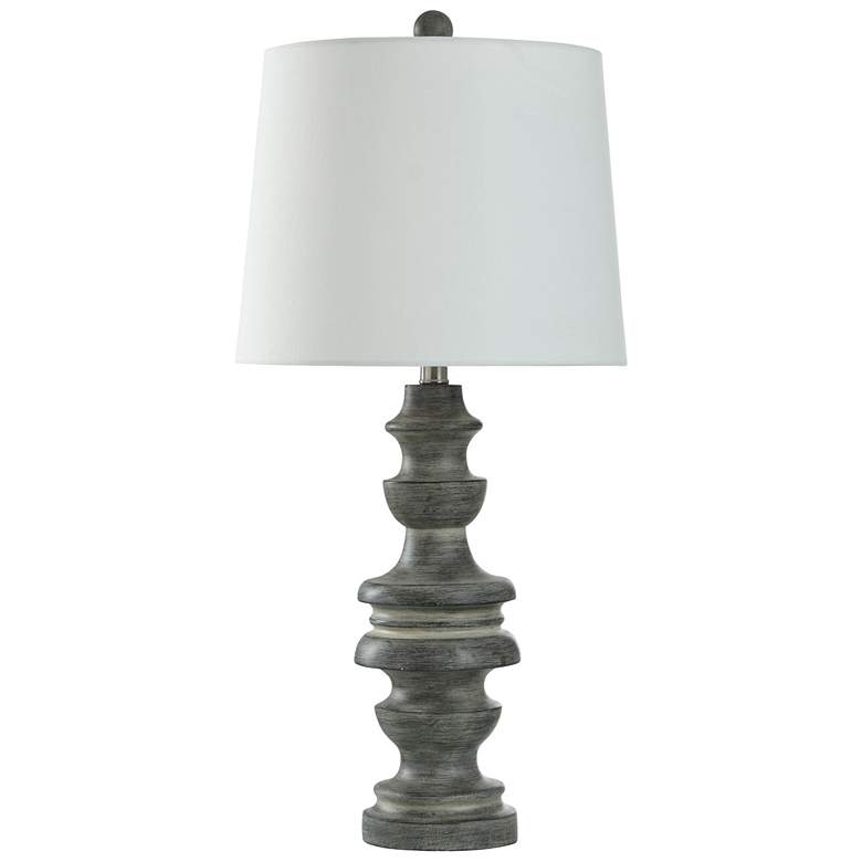Image 1 Arthur 30" High Bullwell Grey Table Lamp With White Shade