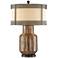 Arthur Copper Ceramic Double Shade Table Lamp With USB Dimmer