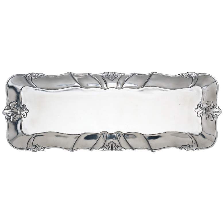 Image 1 Arthur Court Fleur-De Lis Oblong Silver Tray