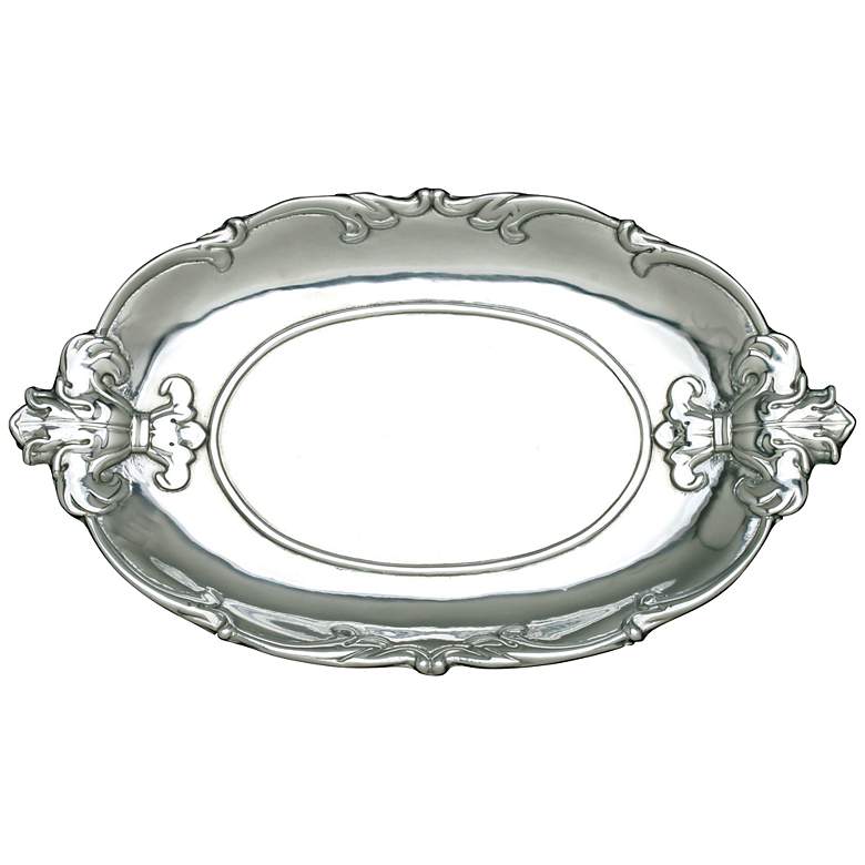 Image 1 Arthur Court Fleur-de-Lis Silver Oval Tray