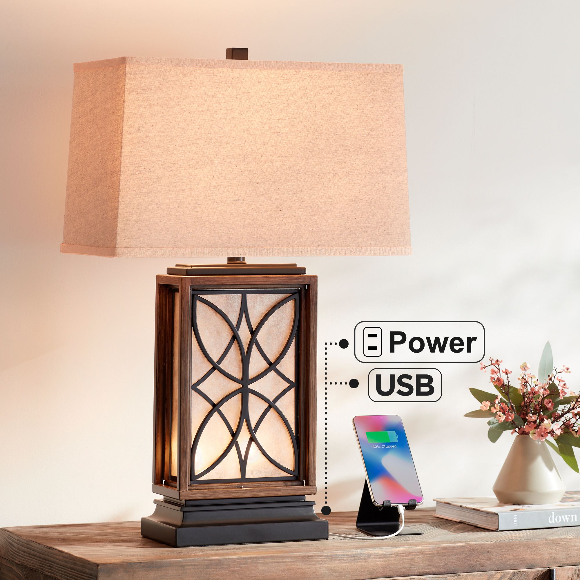 night table lamp with usb