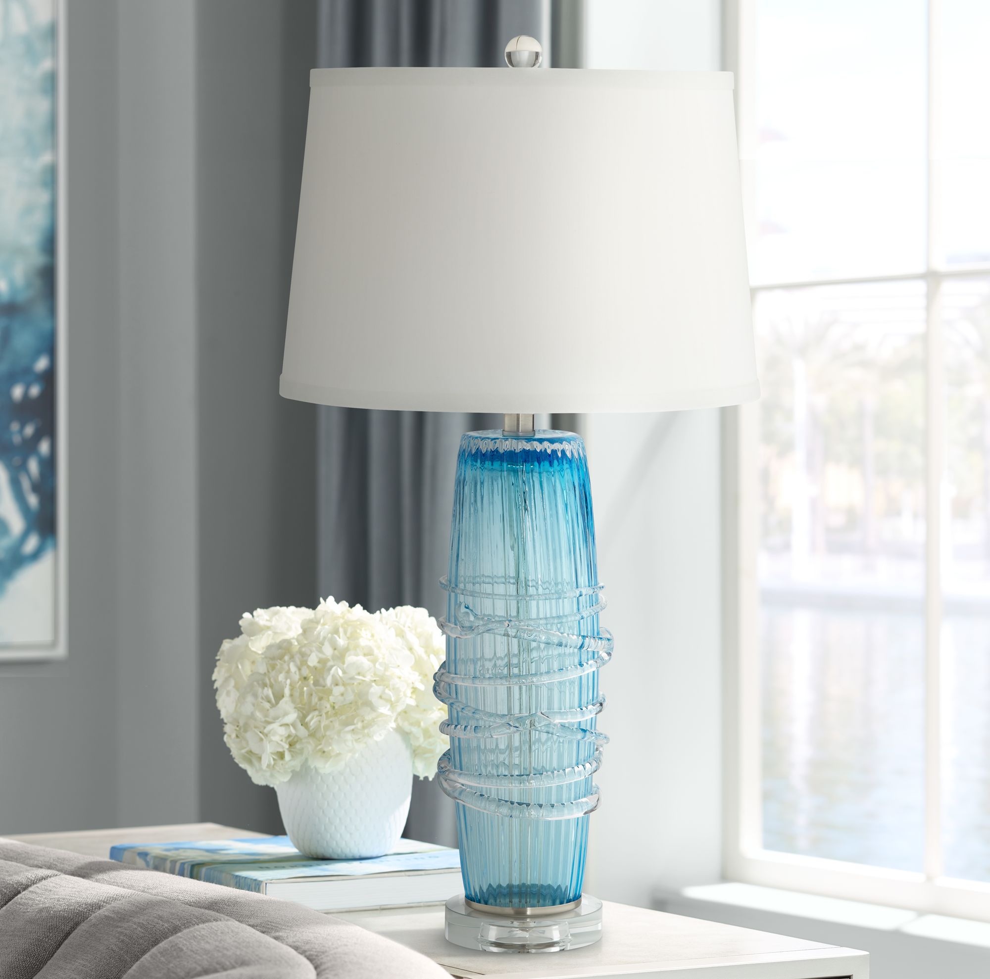 blue modern table lamp