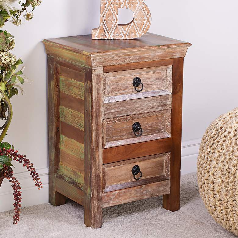 Image 1 Artifacts 3-Drawer Distressed Accent Chest