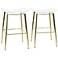 Artina 25" Clear Acrylic and Gold Counter Stool Set of 2
