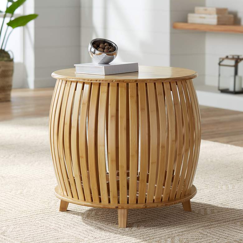 Image 1 Artino 24 1/2" Wide Natural Bamboo Accent Table