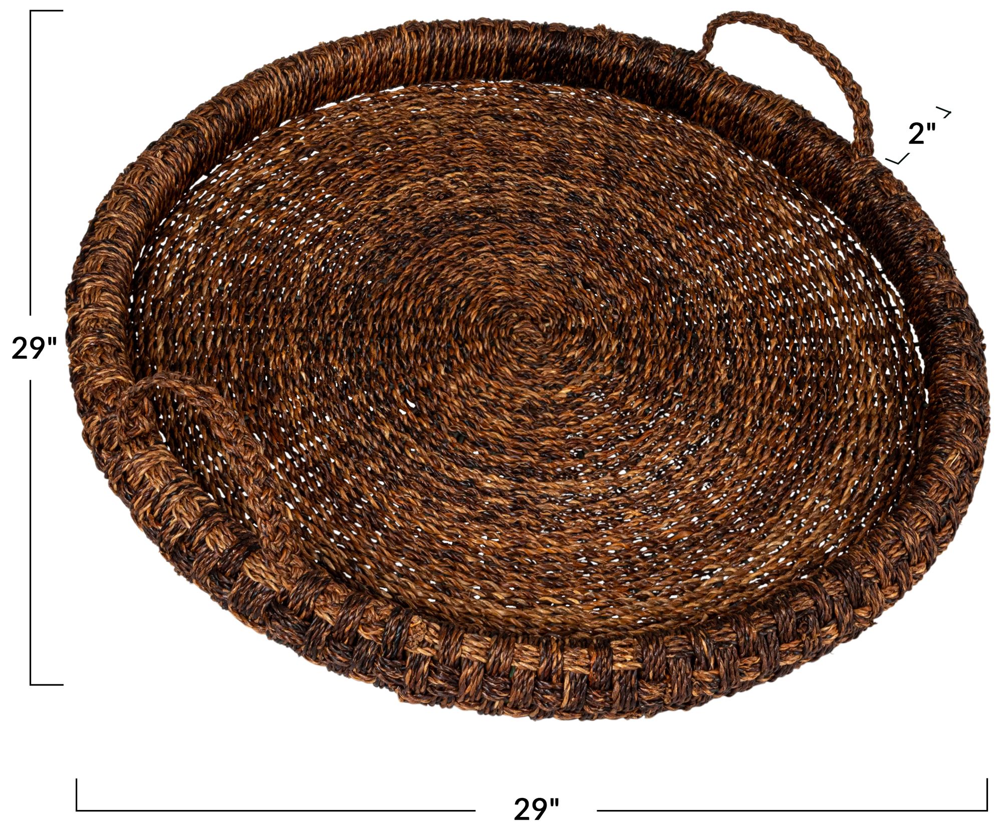 Image 4 Artisanal Bankuan Braided Tray with Handles, Dark Brown more views