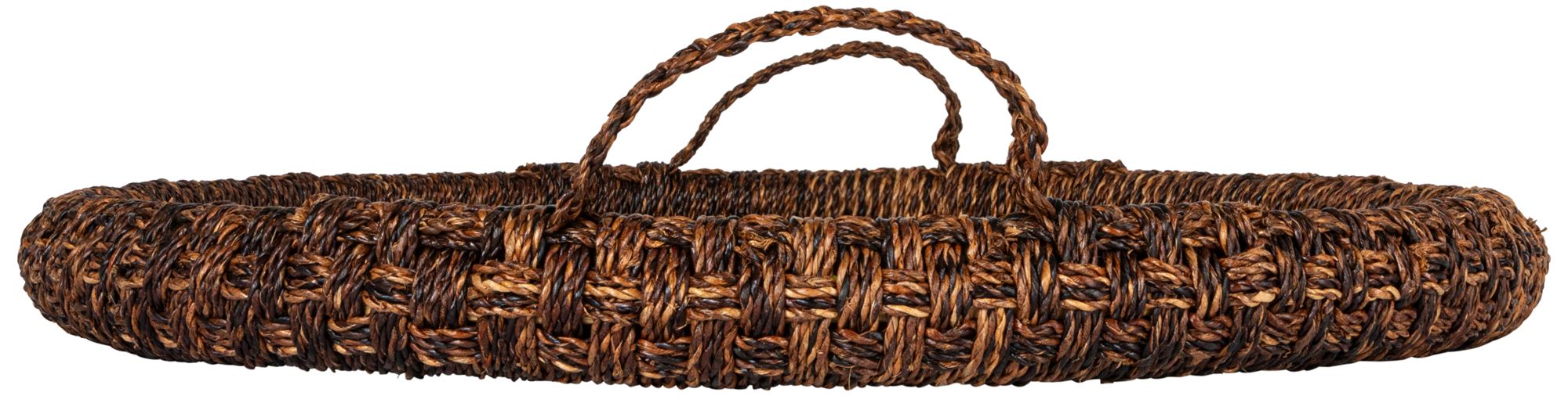 Image 6 Artisanal Bankuan Braided Tray with Handles, Dark Brown more views