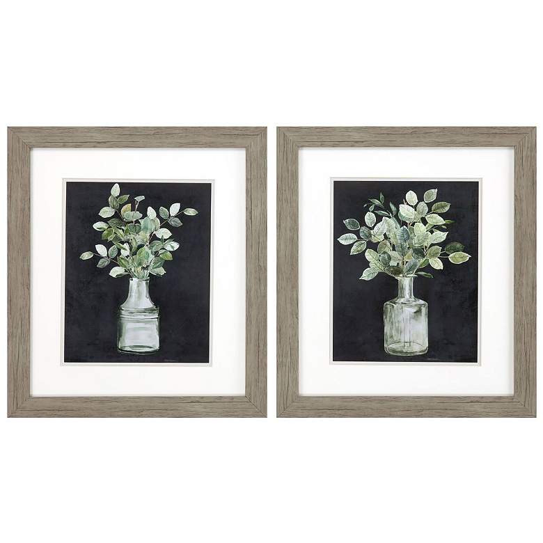 Image 1 Artisanal Bouquet 19"W x 22"H Framed Art Set of 2