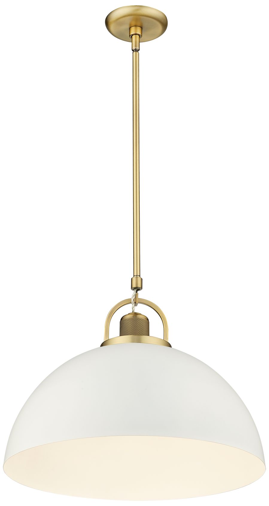 Image 4 Artistan 17 3/4"W Vintage Brass and Matte White Pendant Light more views
