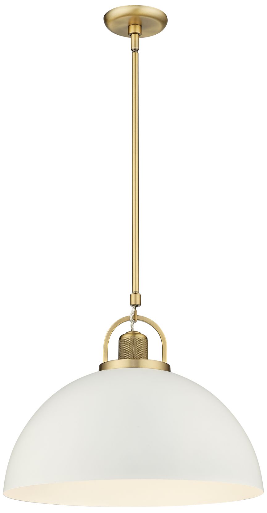 Image 5 Artistan 17 3/4"W Vintage Brass and Matte White Pendant Light more views