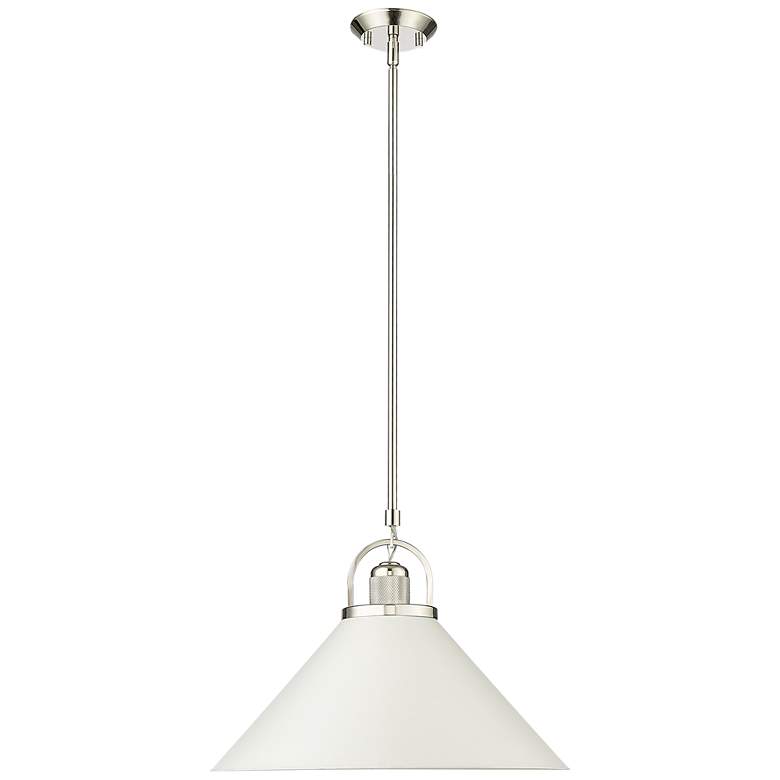 Image 1 Artistan 18" Wide Polished Nickel Cone Pendant Light