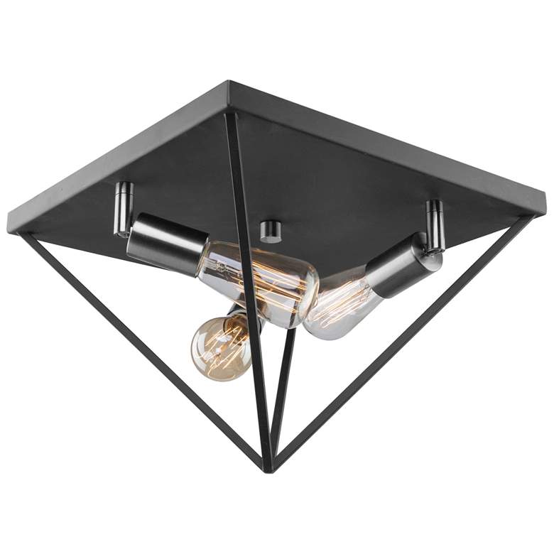 Image 1 Artistry 14" Wide 3-Light Polished Nickel Flush Mount