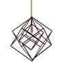 2_Artistry 16" Wide Matte Black and Satin Brass Pendant Light