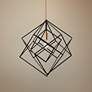 1_Artistry 16" Wide Matte Black and Satin Brass Pendant Light