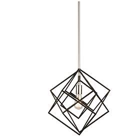Image1 of Artistry 16"W Matte Black and Polished Nickel Pendant Light