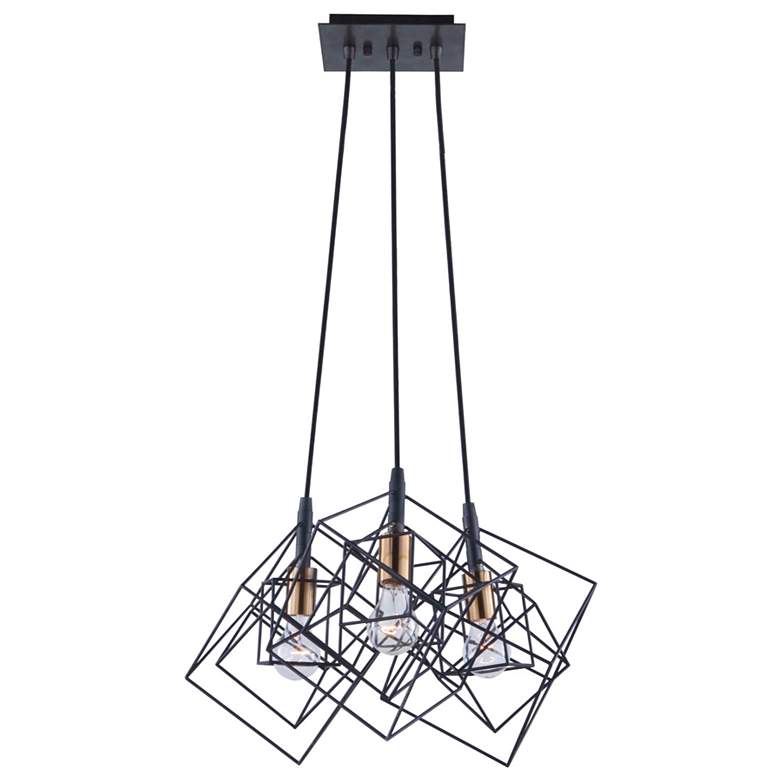 Image 1 Artistry 3-Light Matte Black and Harvest Brass Metal Chandelier