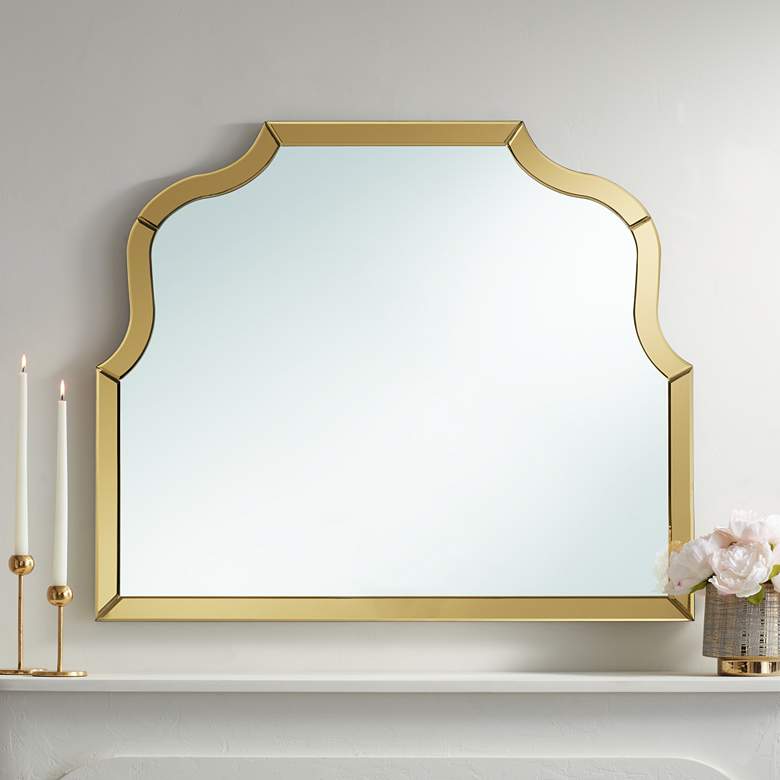Image 1 Artois Gold 31 1/2 inch x 37 1/2 inch Arch Top Wall Mirror
