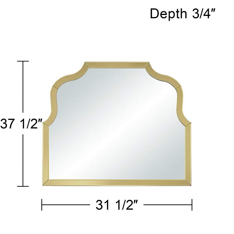 Image 7 Artois Gold 31 1/2 inch x 37 1/2 inch Arch Top Wall Mirror more views