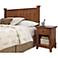 Arts and Crafts Oak Queen Headboard and Night Stand Set