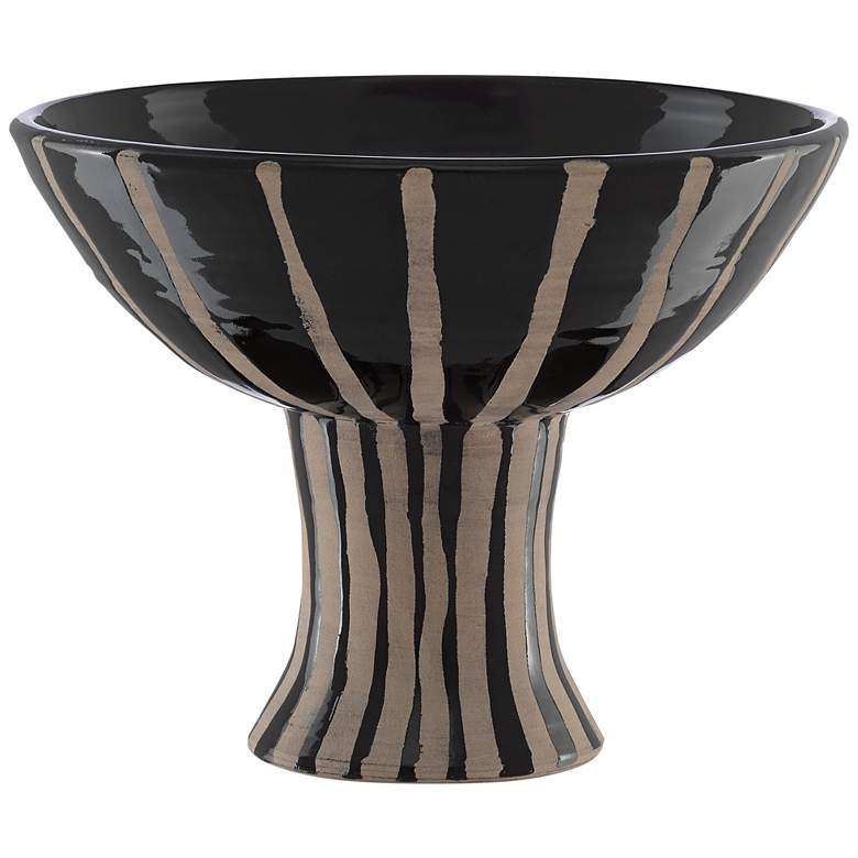 Image 1 Arttu 14 1/4 inch Wide Black and Sand Modern Terracotta Bowl