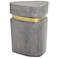 Arturo 15" Wide Gold and Concrete Triangular End Table