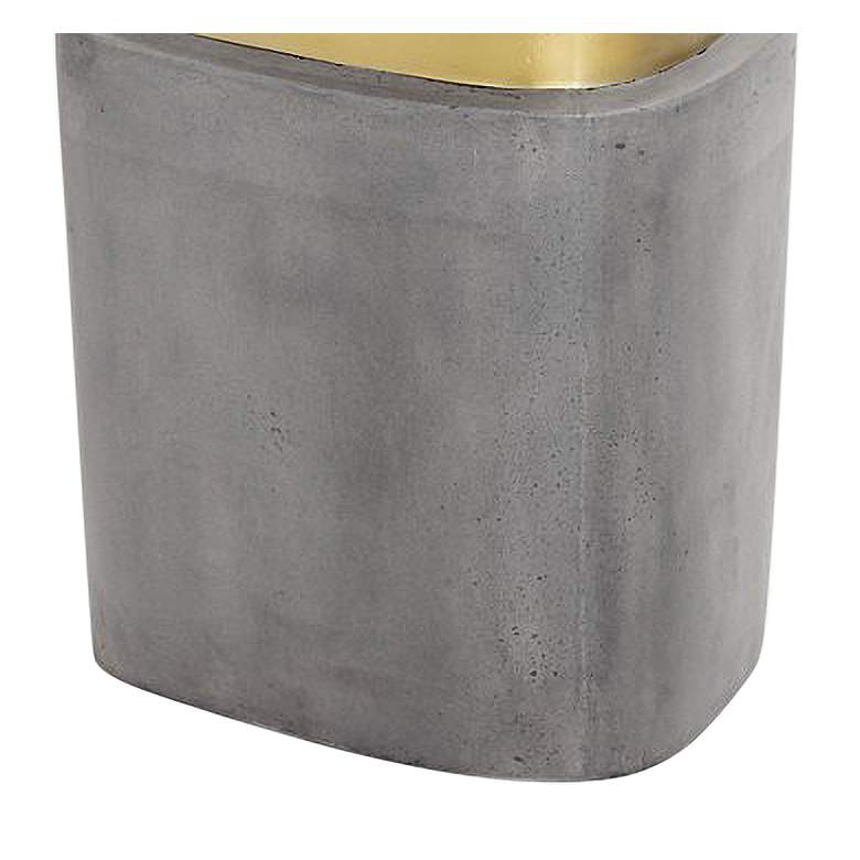 Arturo 15&quot; Wide Gold and Concrete Triangular End Table more views