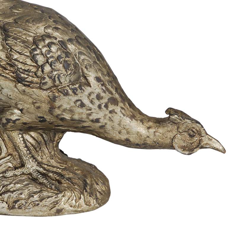 Image 2 Arturo 19" Wide Bronze Grazing Pheasant Sculpture more views