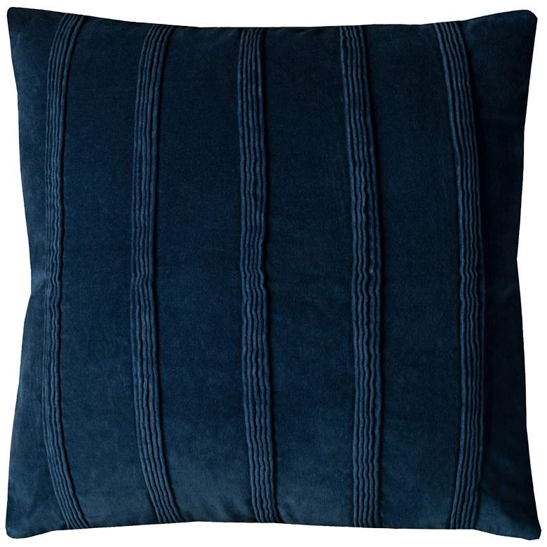 Image 1 Arturo Navy Pintuck Stripes 22 inch Square Throw Pillow