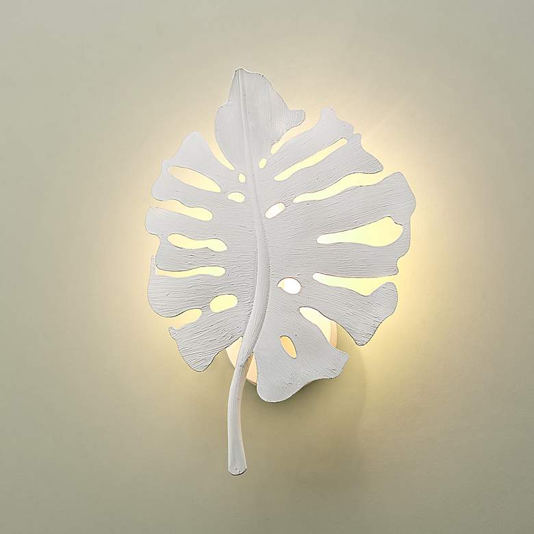Image 1 Aruba 16 3/4" High Textured White Plaster Wall Sconce