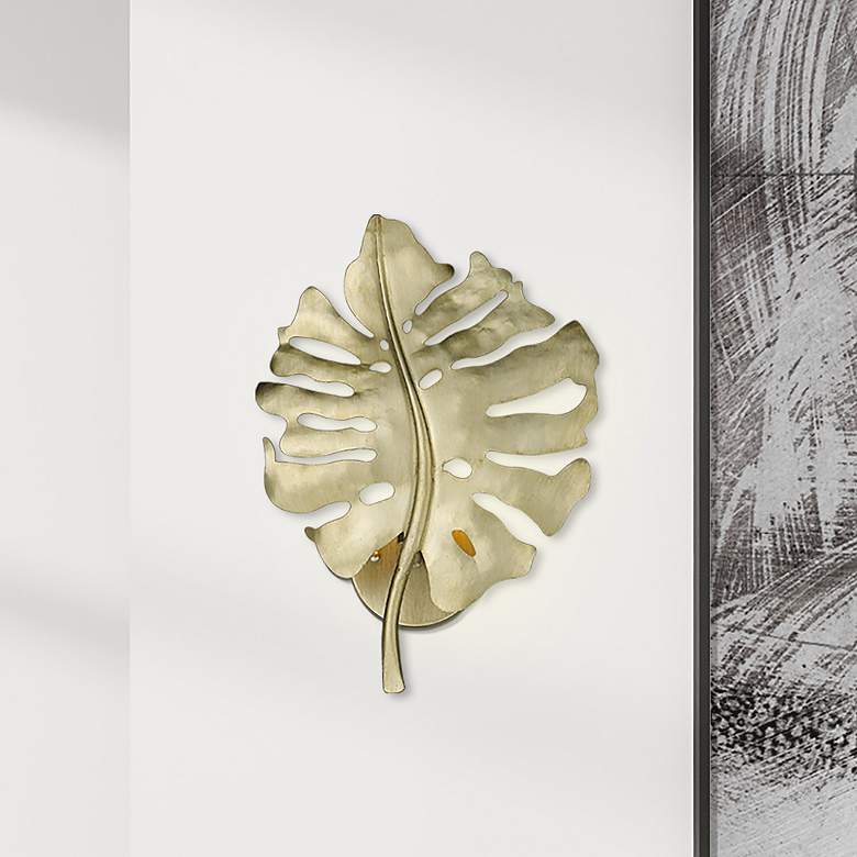 Image 2 Aruba 16 3/4" High White Gold Metal Wall Sconce